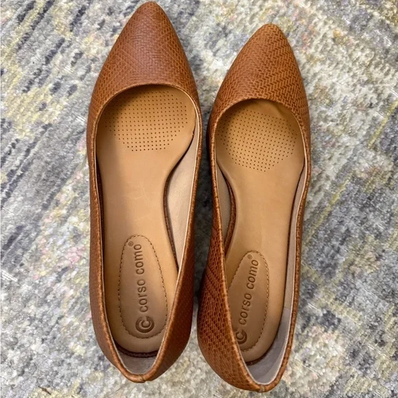 Corso Como leather camel Women's Pumps with block heel - Picture 3 of 9